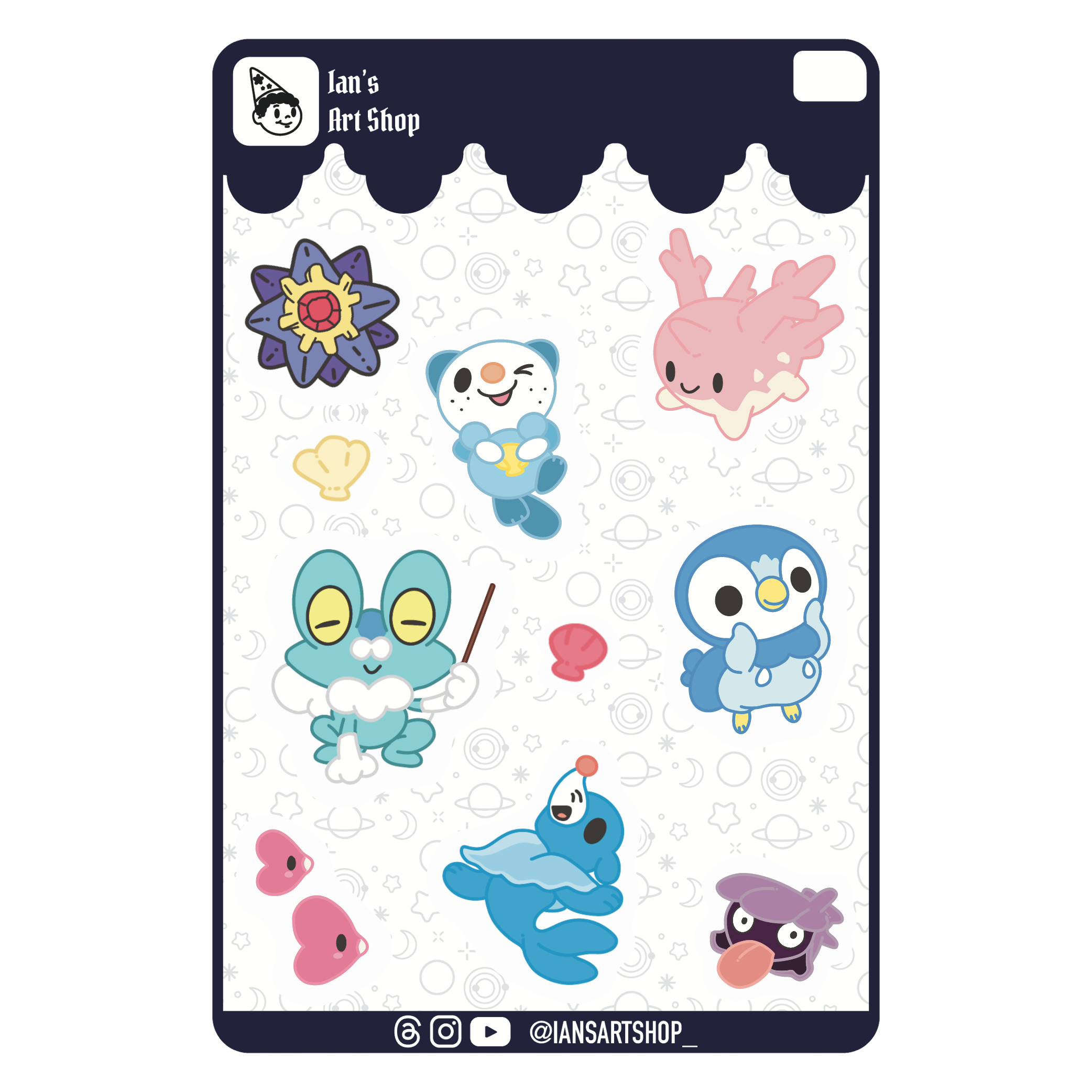 Water PKMN Sticker Sheet