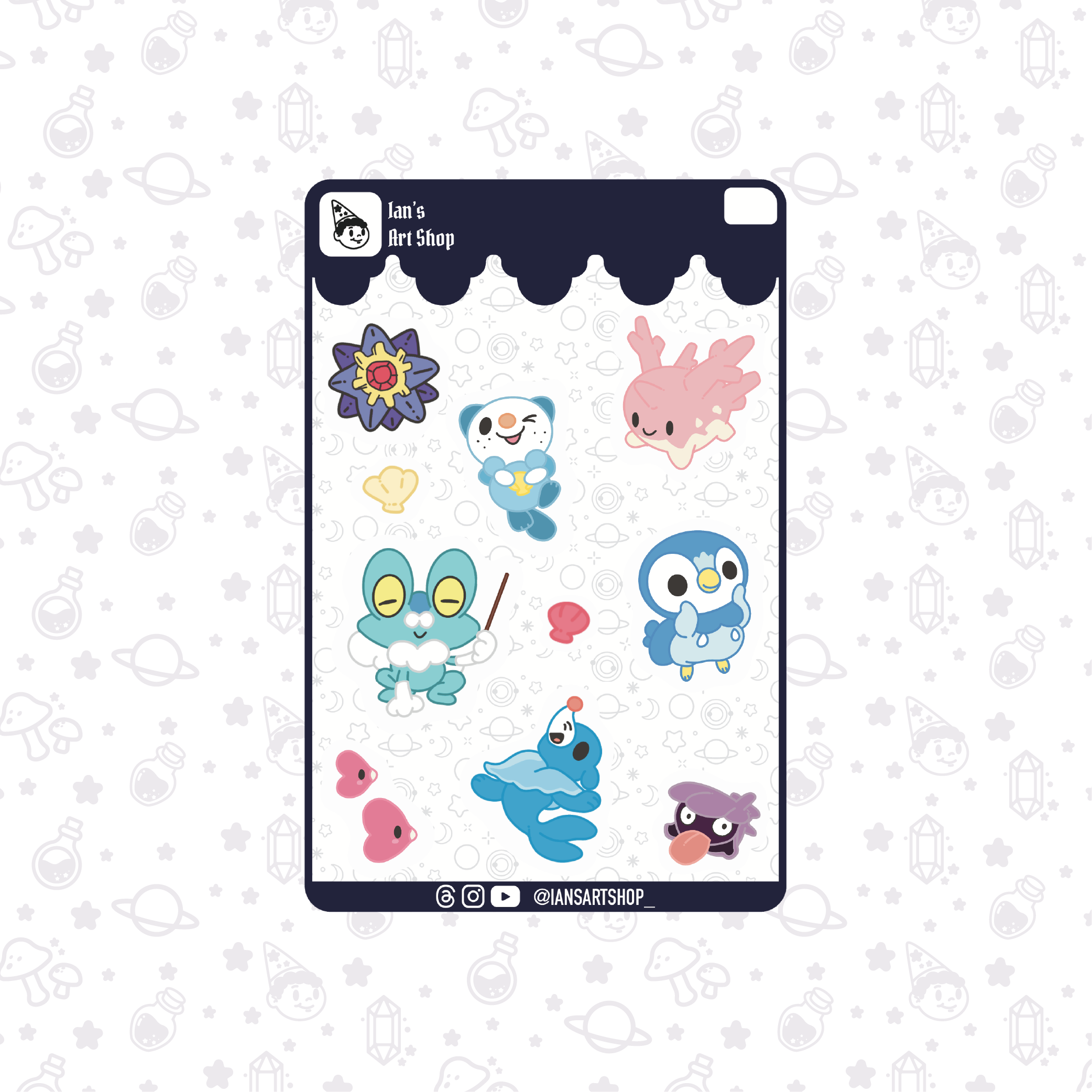 Water PKMN Sticker Sheet